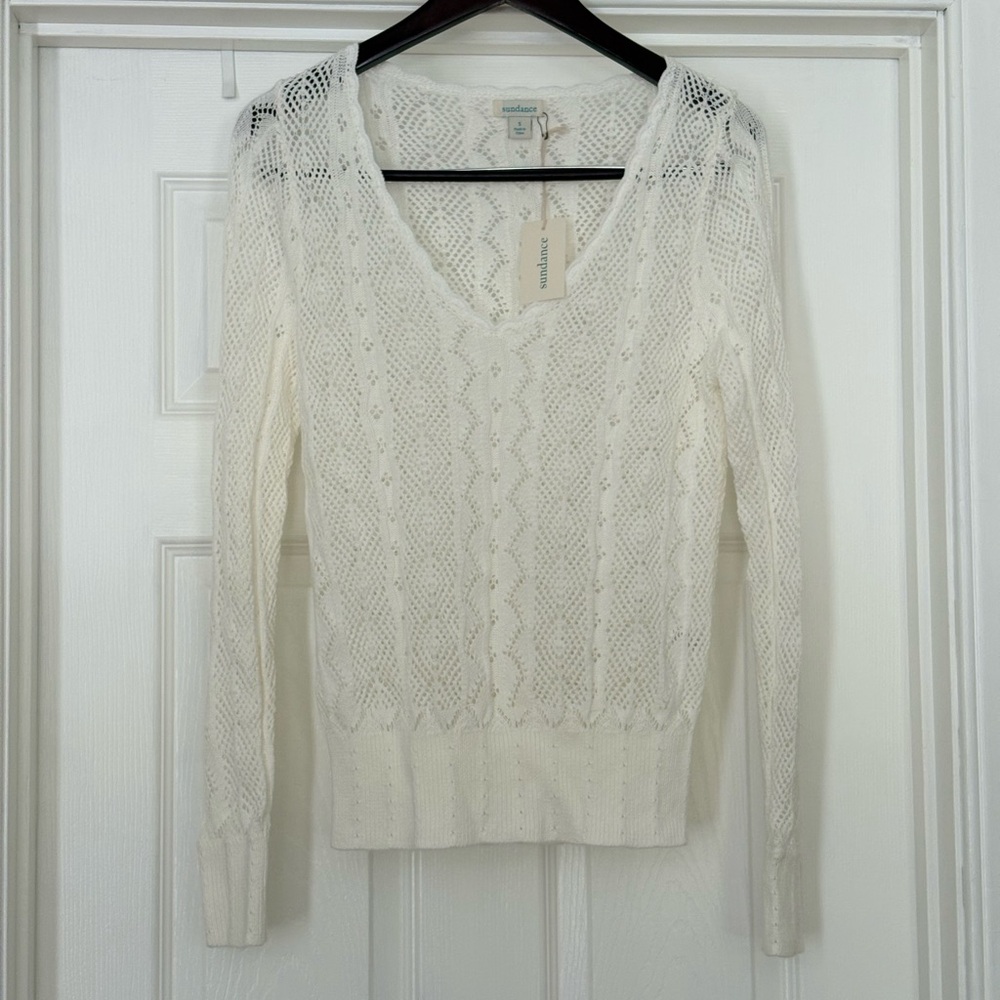 Sundance Women's V-Neck Sweater - Cream